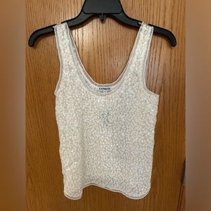 Express Top | Brand New Sequin Cream Top | Color: Cream | Size: SM